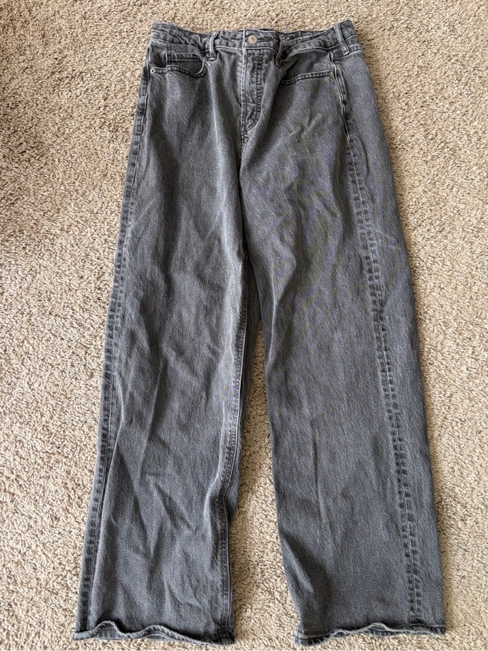 Old Navy Gray Wide-Leg Flare Jeans